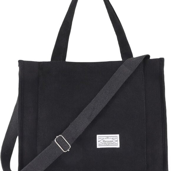Corduroy Tote Bag for Women Work Crossbody Purse for Everyday,College,Travel,Lig - Picture 1 of 7